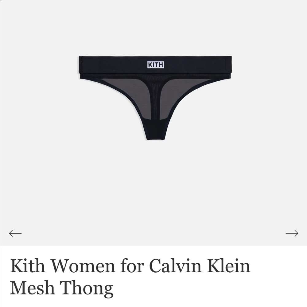 Kith Calvin Klein Black Mesh Thong Size M